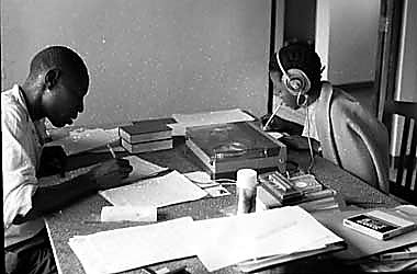 Elias and Winifred transcribing